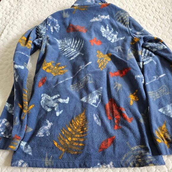 Boys XL Columbia zip up fleece jacket yeti leaves 18 20 - Picture 3 of 4